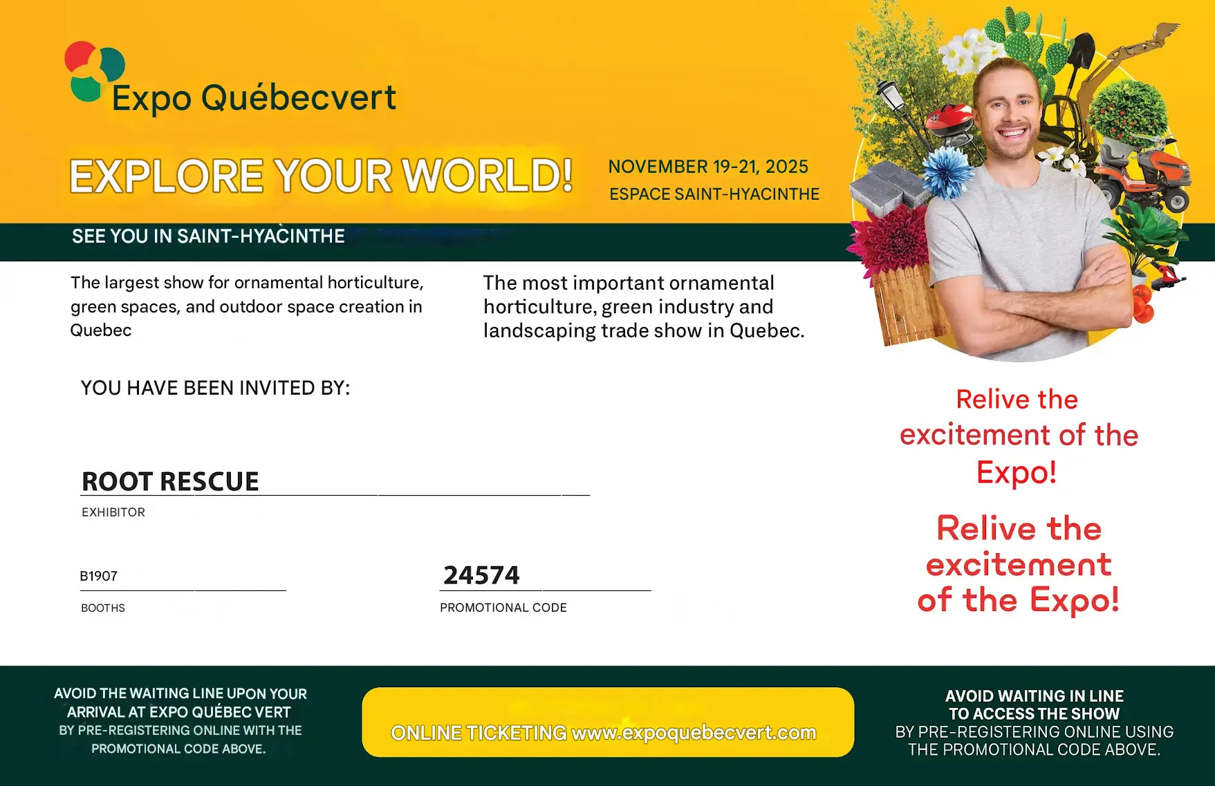 We’re returning as exhibitors to the Quebec Vert Expo in Espace Saint-Hyacinthe.